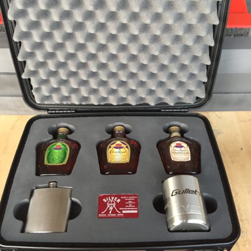 Silver 7 Alcohol Flask Custom Case 2