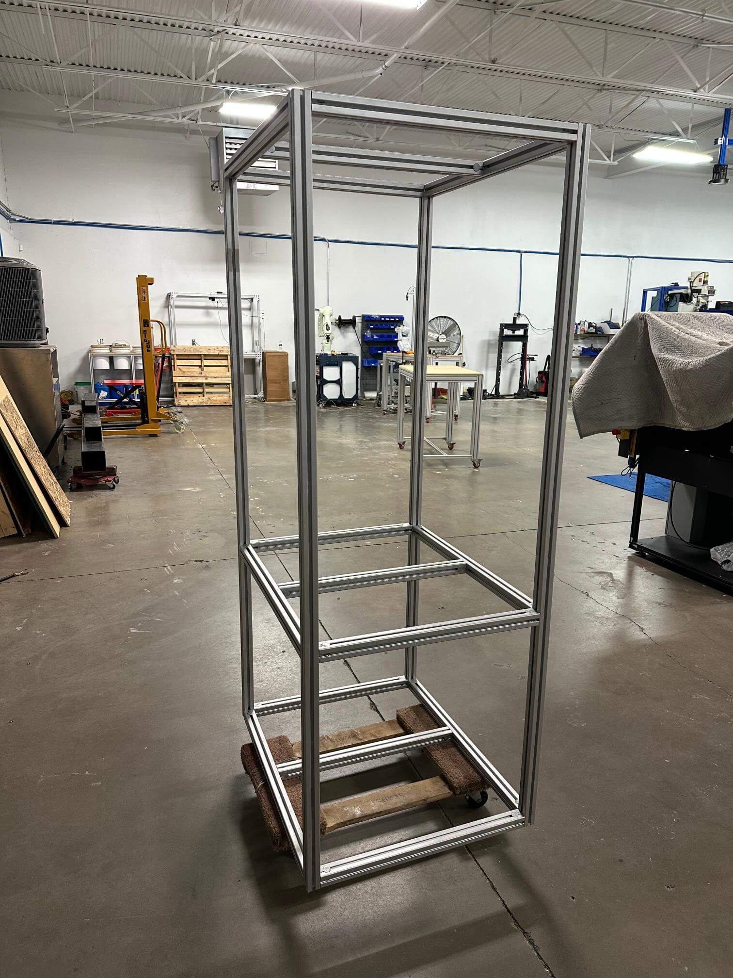 Silver 7 Pre Engineered Frame Solutions Vertical Work Station in Progress